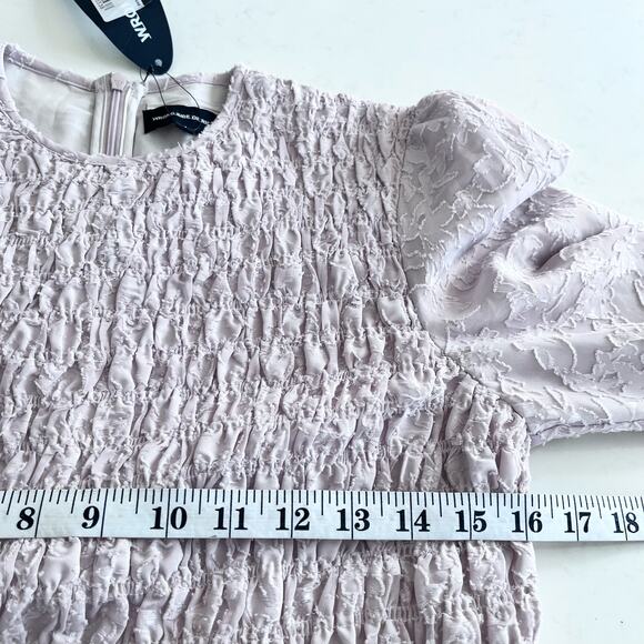 Wrong Side Of Right mauve smocked tiered modest 3/4 sleeve maxi dress XS - Picture 9 of 13